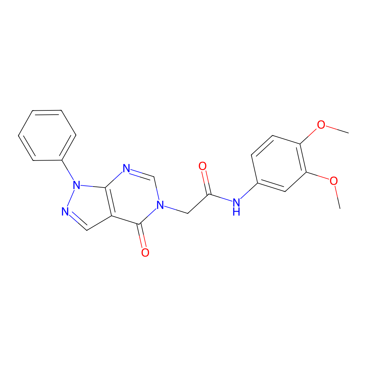 N-(3,4-dimethoxyphenyl)-2-(4-oxo-1-phenylpyrazolo[3,4-d]pyrimidin-5-yl)acetamide molecular structure, CAS 852440-18-7