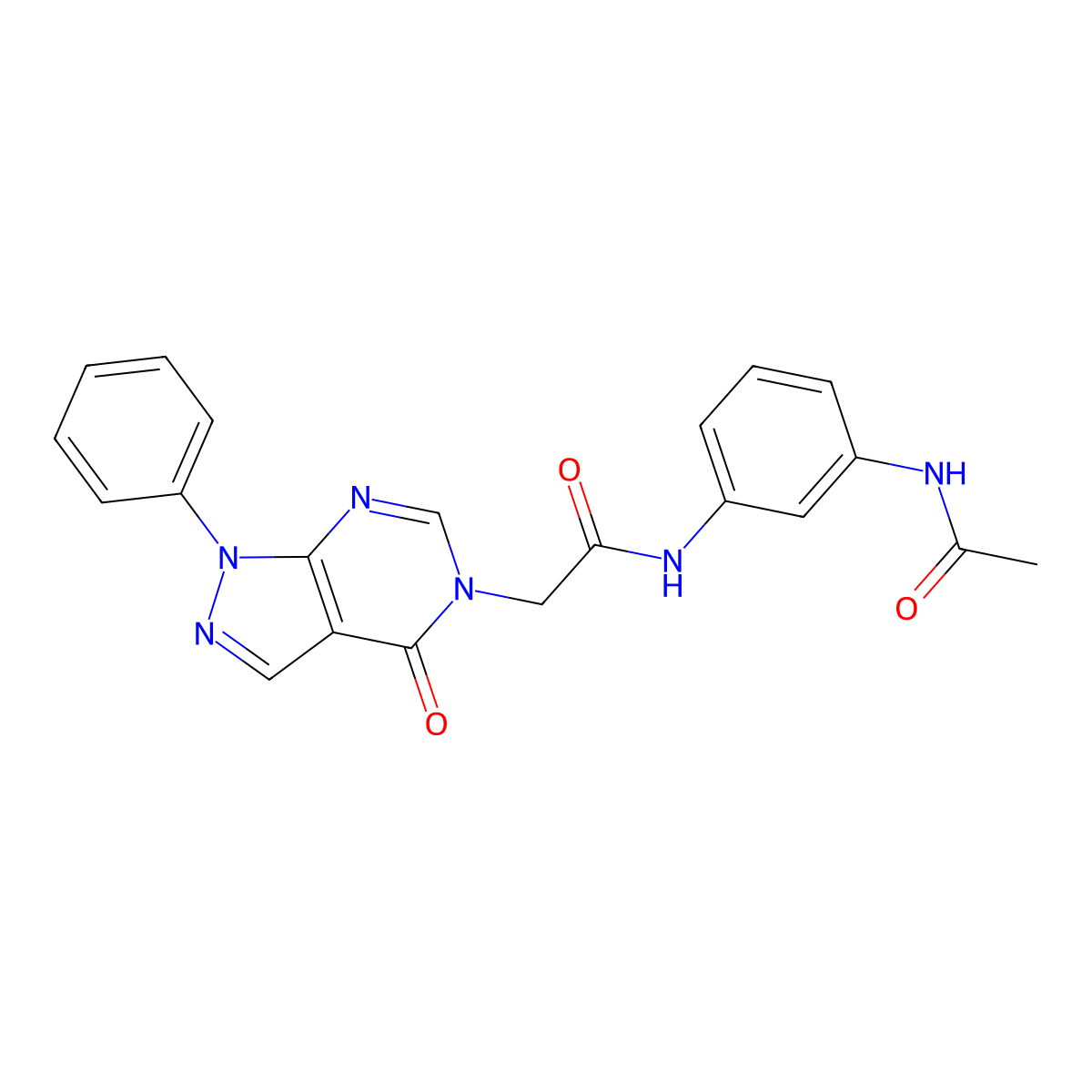 N-(3-acetamidophenyl)-2-(4-oxo-1-phenyl-1H-pyrazolo[3,4-d]pyrimidin-5(4H)-yl)acetamide molecular structure, CAS 852440-22-3