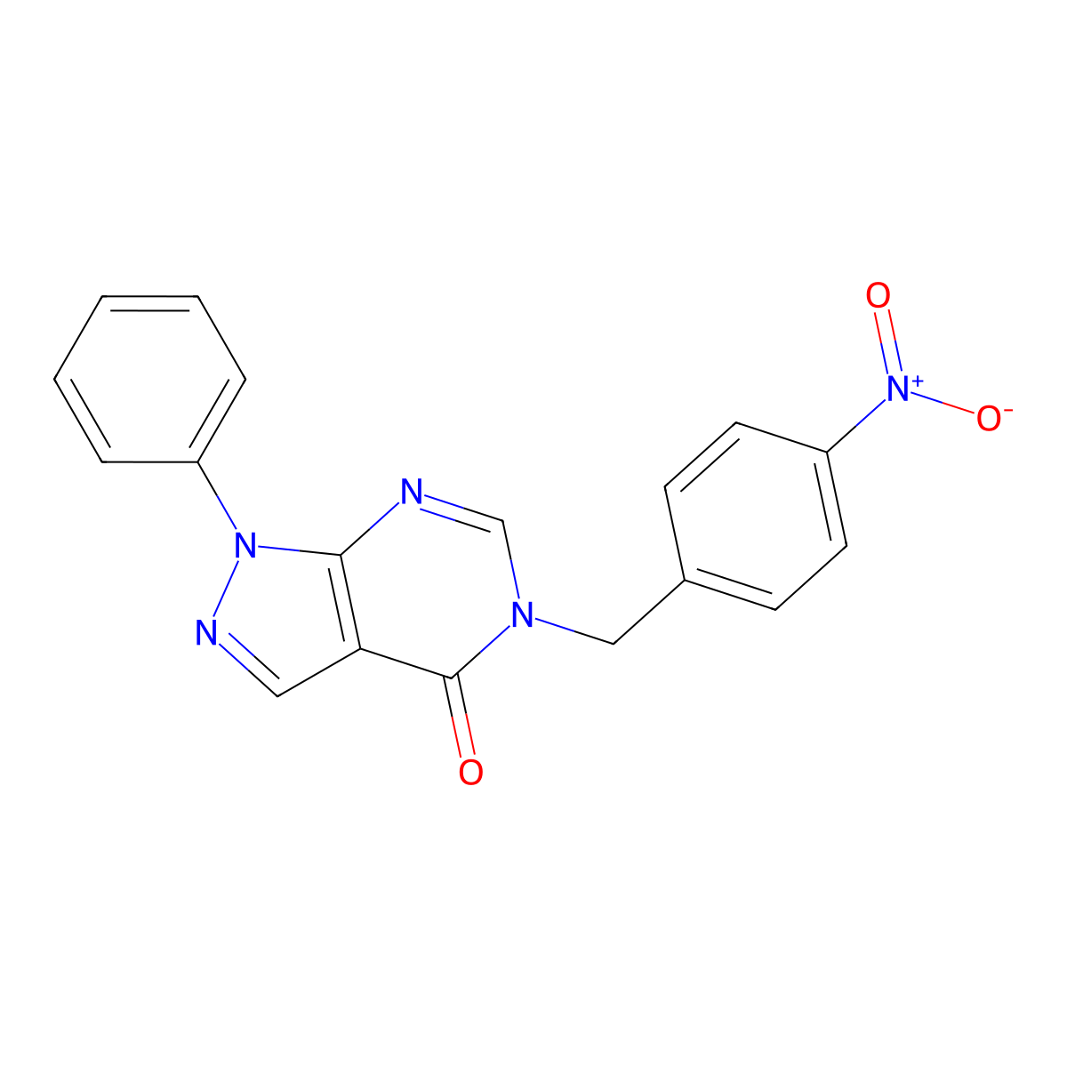 5-(4-nitrobenzyl)-1-phenyl-1H-pyrazolo[3,4-d]pyrimidin-4(5H)-one molecular structure, CAS 852440-37-0