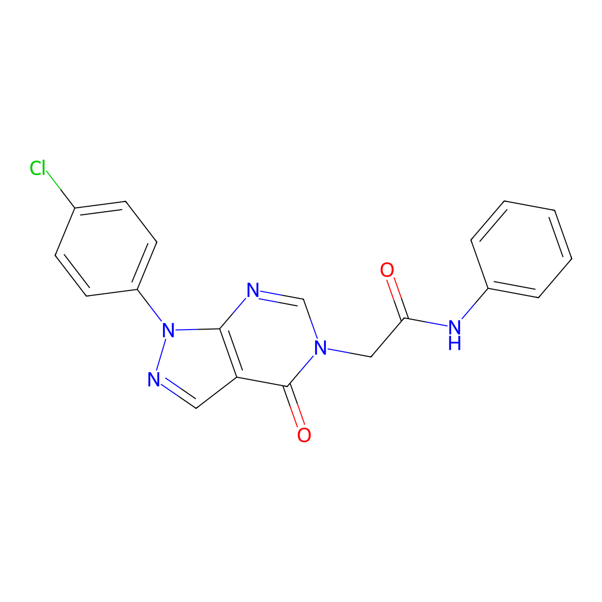2-[1-(4-chlorophenyl)-4-oxopyrazolo[3,4-d]pyrimidin-5-yl]-N-phenylacetamide molecular structure, CAS 852440-71-2