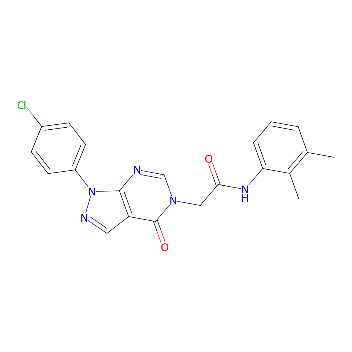 2-[1-(4-chlorophenyl)-4-oxopyrazolo[3,4-d]pyrimidin-5-yl]-N-(2,3-dimethylphenyl)acetamide molecular structure, CAS 852440-76-7