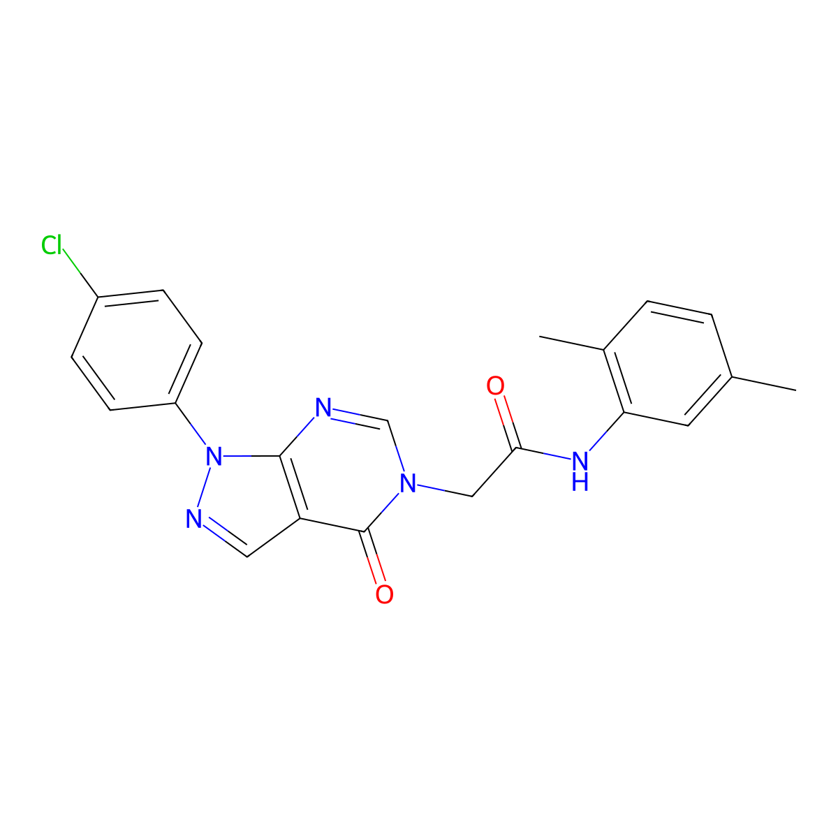 2-[1-(4-chlorophenyl)-4-oxopyrazolo[3,4-d]pyrimidin-5-yl]-N-(2,5-dimethylphenyl)acetamide molecular structure, CAS 852440-77-8