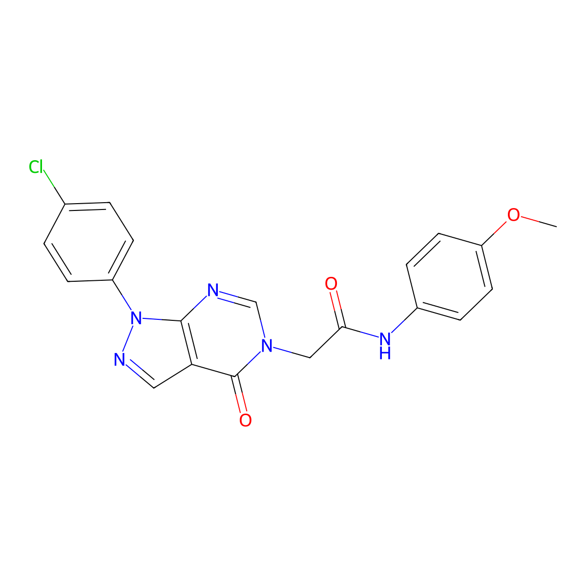 2-[1-(4-chlorophenyl)-4-oxopyrazolo[3,4-d]pyrimidin-5-yl]-N-(4-methoxyphenyl)acetamide molecular structure, CAS 852440-95-0
