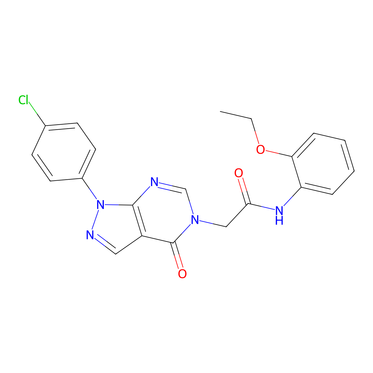 2-(1-(4-chlorophenyl)-4-oxo-1H-pyrazolo[3,4-d]pyrimidin-5(4H)-yl)-N-(2-ethoxyphenyl)acetamide molecular structure, CAS 852440-96-1
