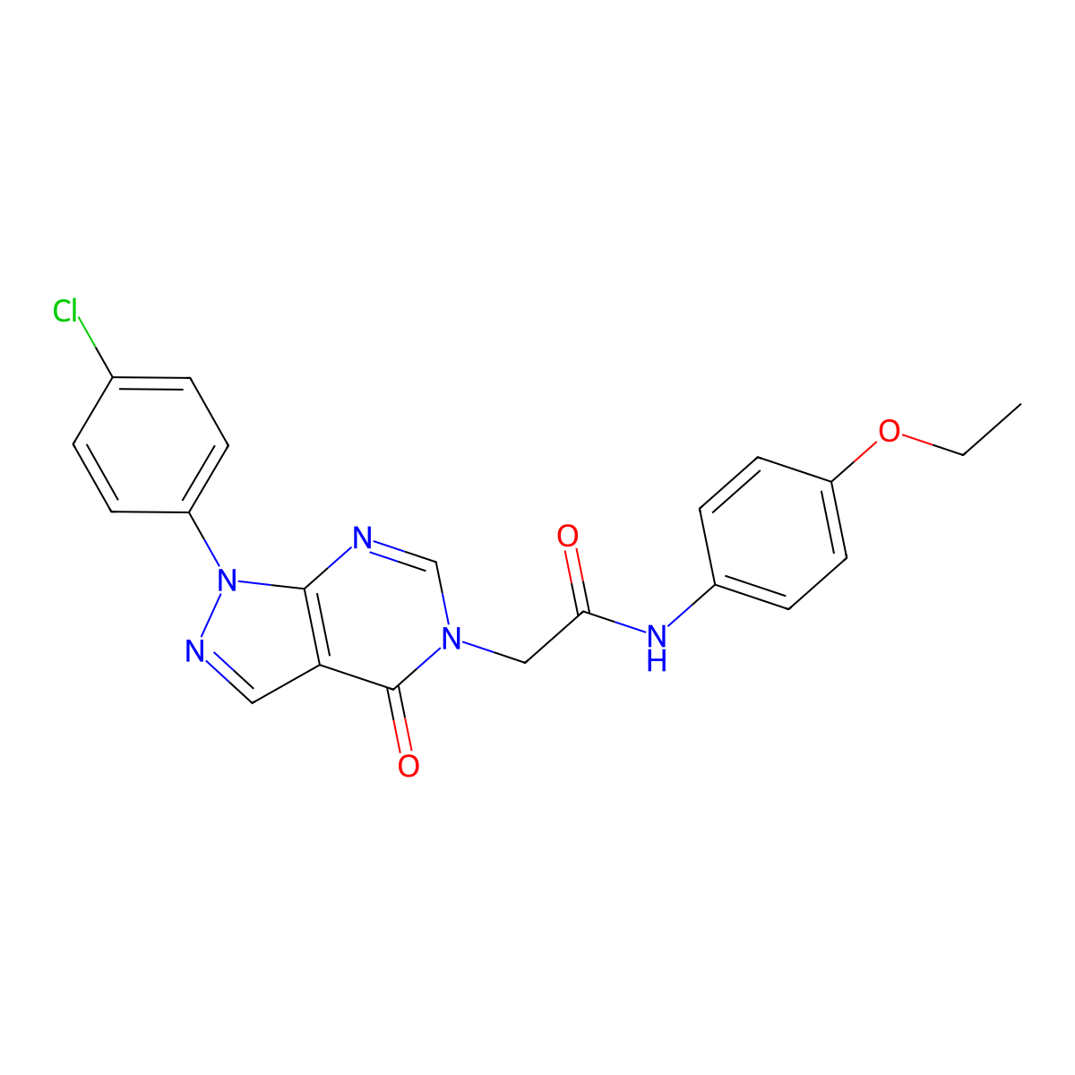2-(1-(4-chlorophenyl)-4-oxo-1H-pyrazolo[3,4-d]pyrimidin-5(4H)-yl)-N-(4-ethoxyphenyl)acetamide molecular structure, CAS 852440-97-2