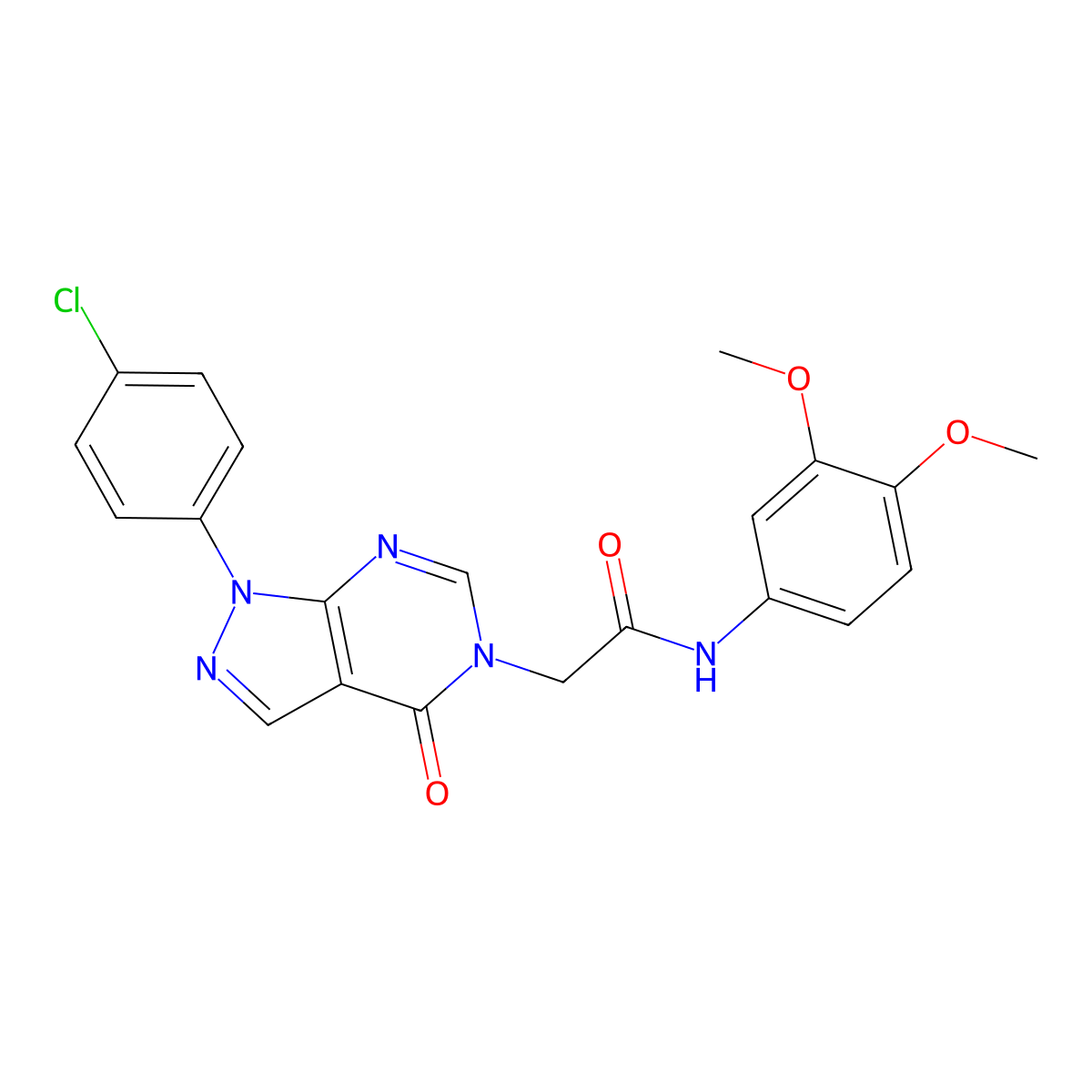 2-(1-(4-chlorophenyl)-4-oxo-1H-pyrazolo[3,4-d]pyrimidin-5(4H)-yl)-N-(3,4-dimethoxyphenyl)acetamide molecular structure, CAS 852441-00-0