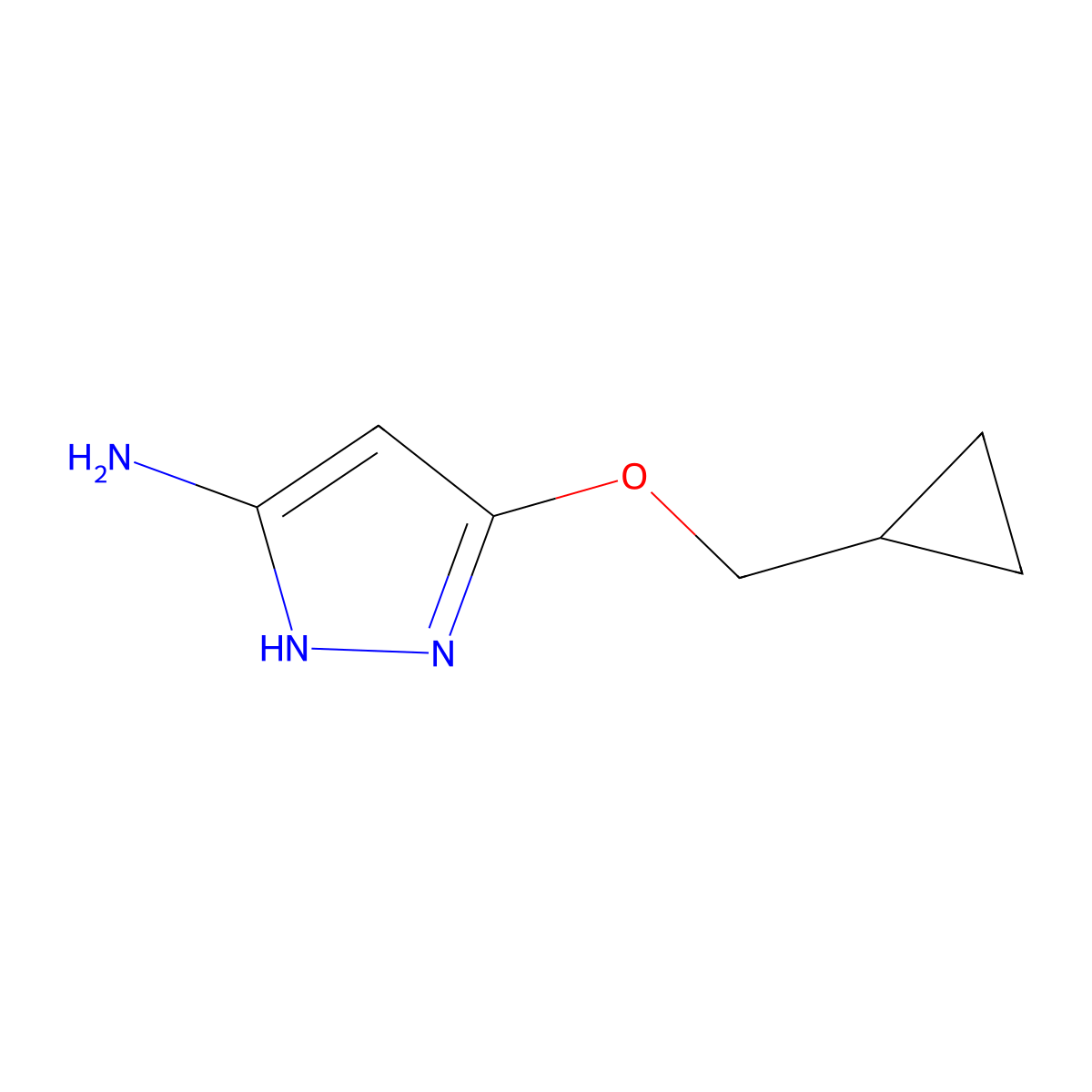 5-(cyclopropylmethoxy)-1H-pyrazol-3-amine molecular structure, CAS 852443-66-4