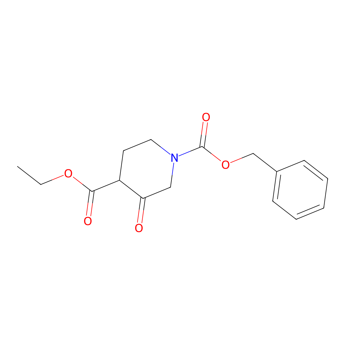 1-Benzyl 4-ethyl 3-oxopiperidine-1,4-dicarboxylate molecular structure, CAS 852443-94-8