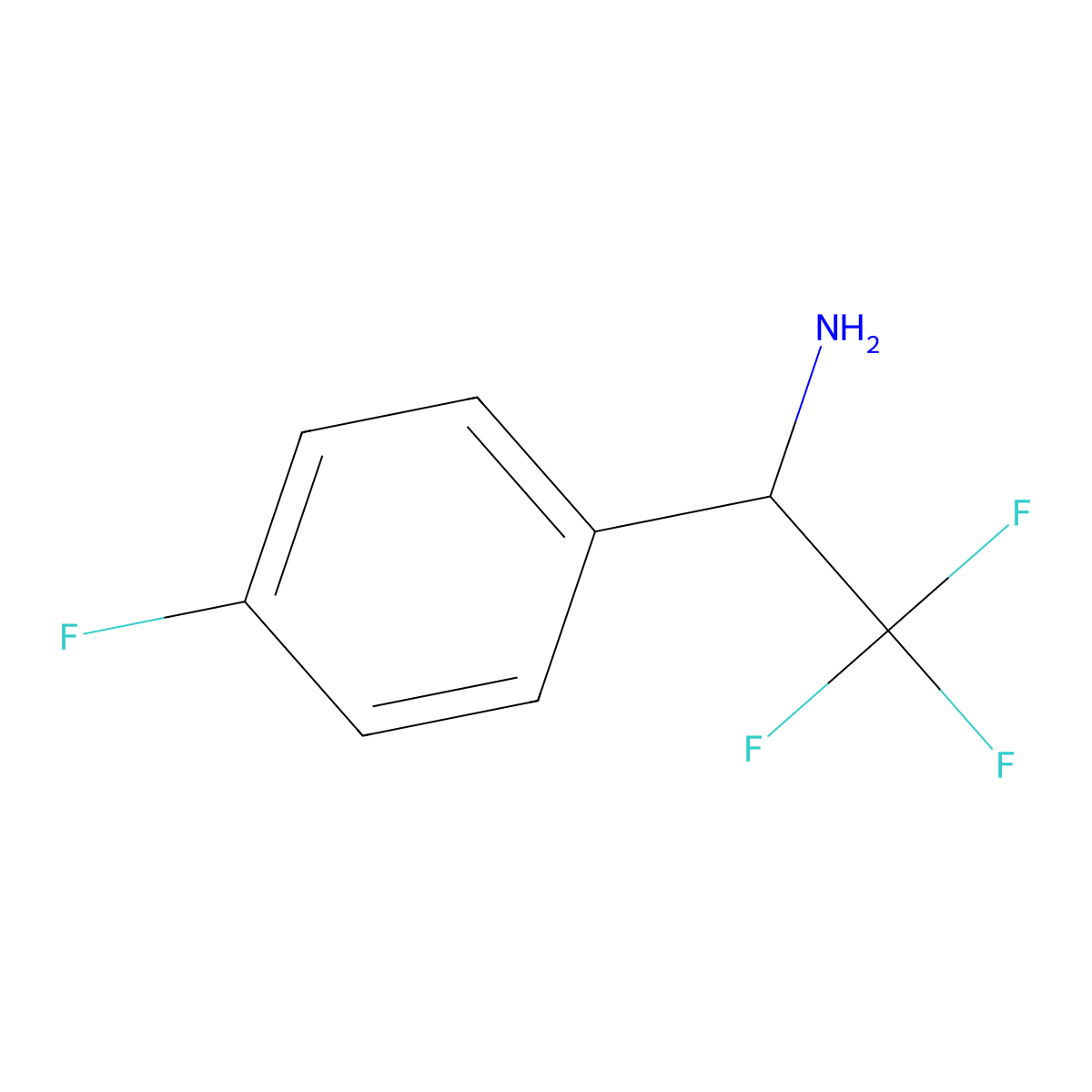2,2,2-Trifluoro-1-(4-fluorophenyl)ethan-1-amine molecular structure, CAS 852443-99-3