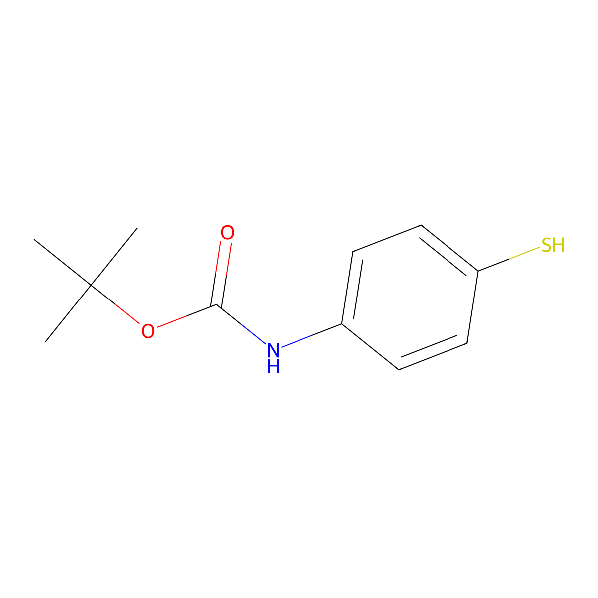 tert-butyl N-(4-sulfanylphenyl)carbamate molecular structure, CAS 852448-31-8