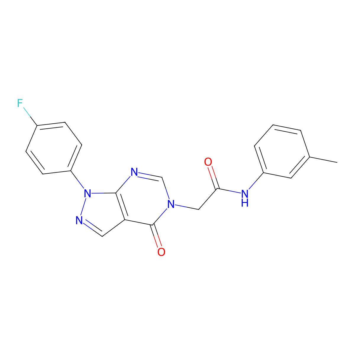 2-(1-(4-fluorophenyl)-4-oxo-1H-pyrazolo[3,4-d]pyrimidin-5(4H)-yl)-N-(m-tolyl)acetamide molecular structure, CAS 852450-26-1