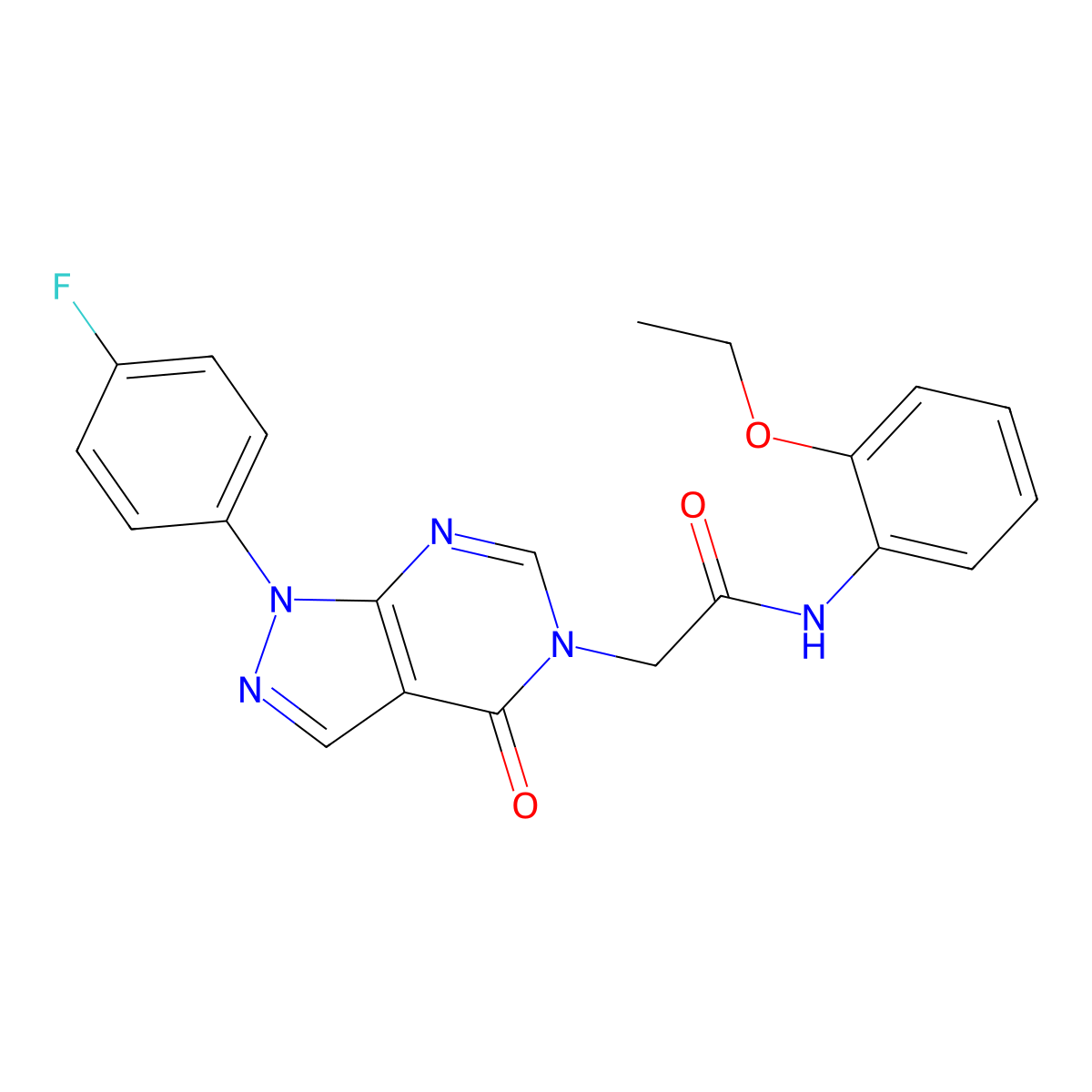 N-(2-ethoxyphenyl)-2-(1-(4-fluorophenyl)-4-oxo-1H-pyrazolo[3,4-d]pyrimidin-5(4H)-yl)acetamide molecular structure, CAS 852450-50-1