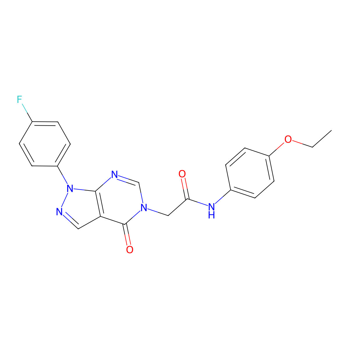 N-(4-ethoxyphenyl)-2-[1-(4-fluorophenyl)-4-oxopyrazolo[3,4-d]pyrimidin-5-yl]acetamide molecular structure, CAS 852450-51-2