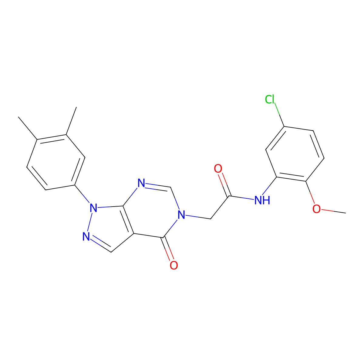 N-(5-chloro-2-methoxyphenyl)-2-(1-(3,4-dimethylphenyl)-4-oxo-1H-pyrazolo[3,4-d]pyrimidin-5(4H)-yl)acetamide molecular structure, CAS 852451-41-3