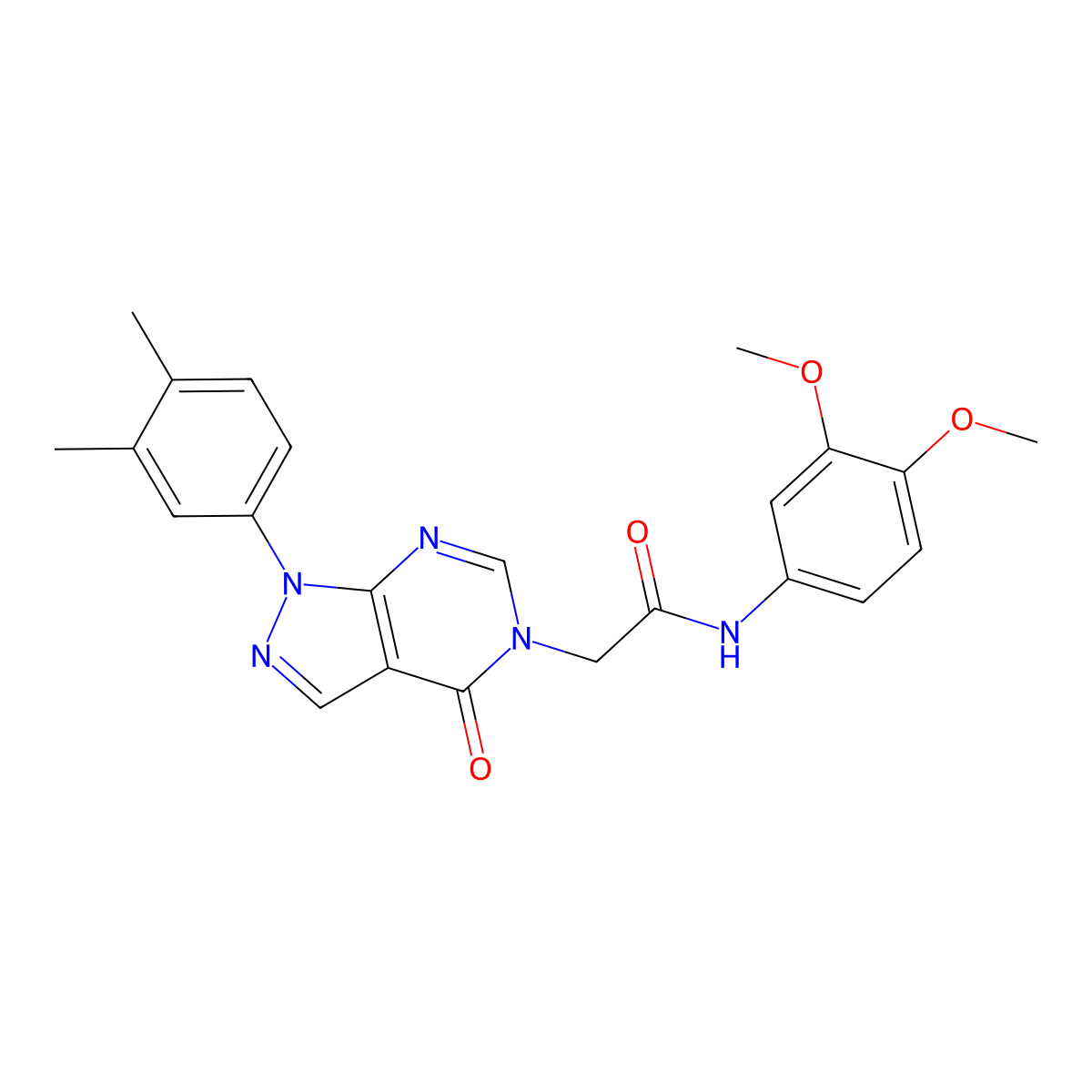 N-(3,4-dimethoxyphenyl)-2-(1-(3,4-dimethylphenyl)-4-oxo-1H-pyrazolo[3,4-d]pyrimidin-5(4H)-yl)acetamide molecular structure, CAS 852451-49-1