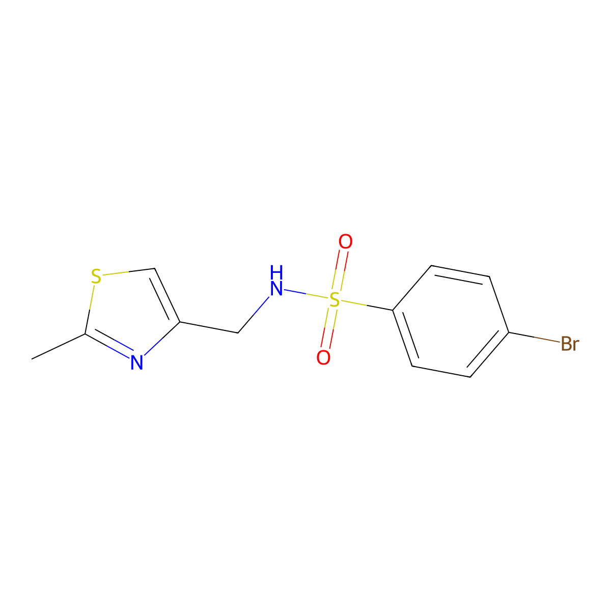 4-bromo-N-[(2-methyl-1,3-thiazol-4-yl)methyl]benzene-1-sulfonamide molecular structure, CAS 852453-14-6