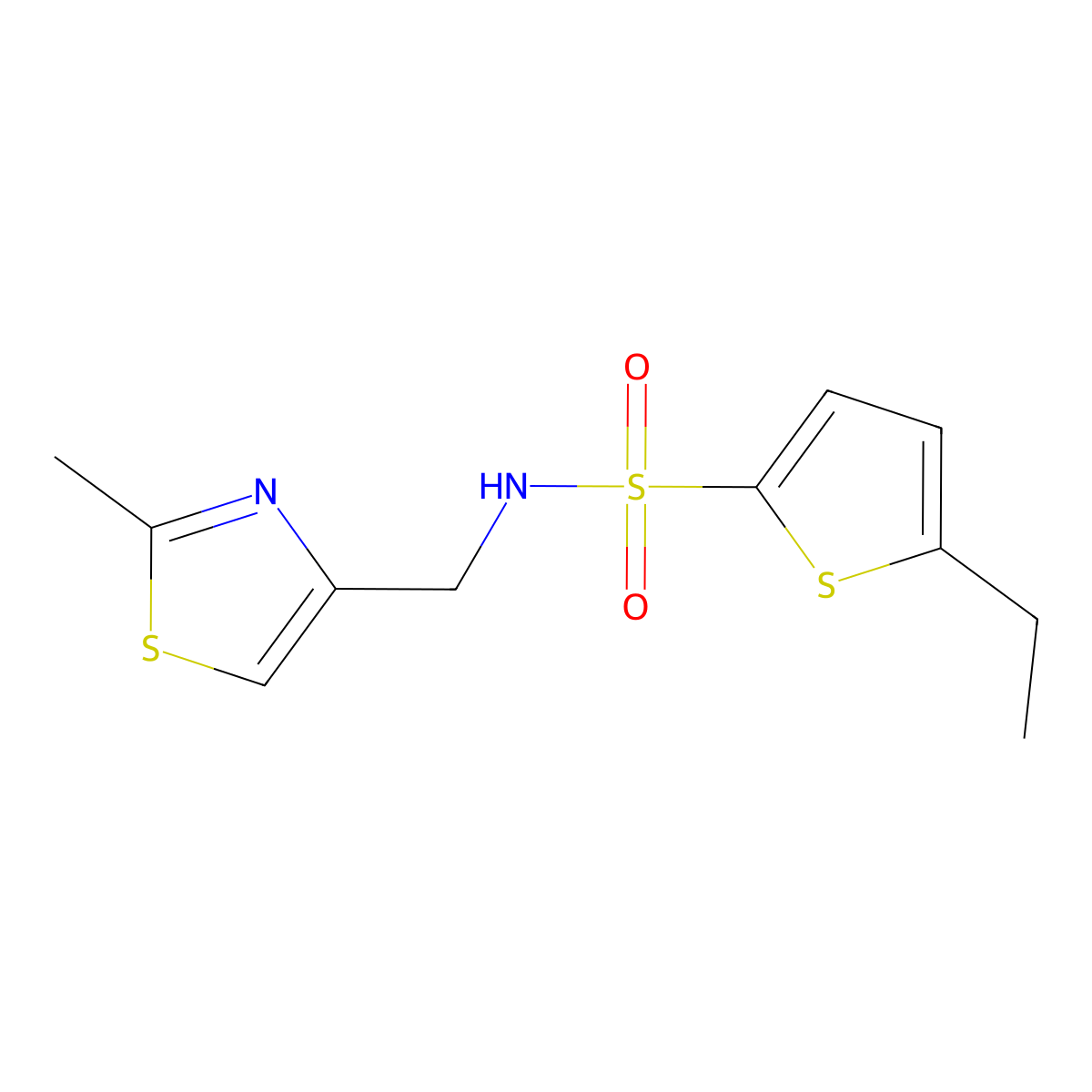 5-ethyl-N-[(2-methyl-1,3-thiazol-4-yl)methyl]thiophene-2-sulfonamide molecular structure, CAS 852453-19-1