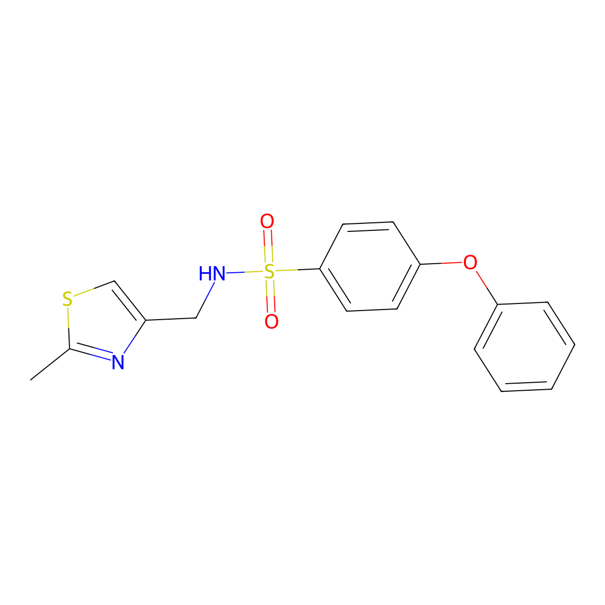 N-[(2-methyl-4-thiazolyl)methyl]-4-phenoxybenzenesulfonamide molecular structure, CAS 852453-20-4