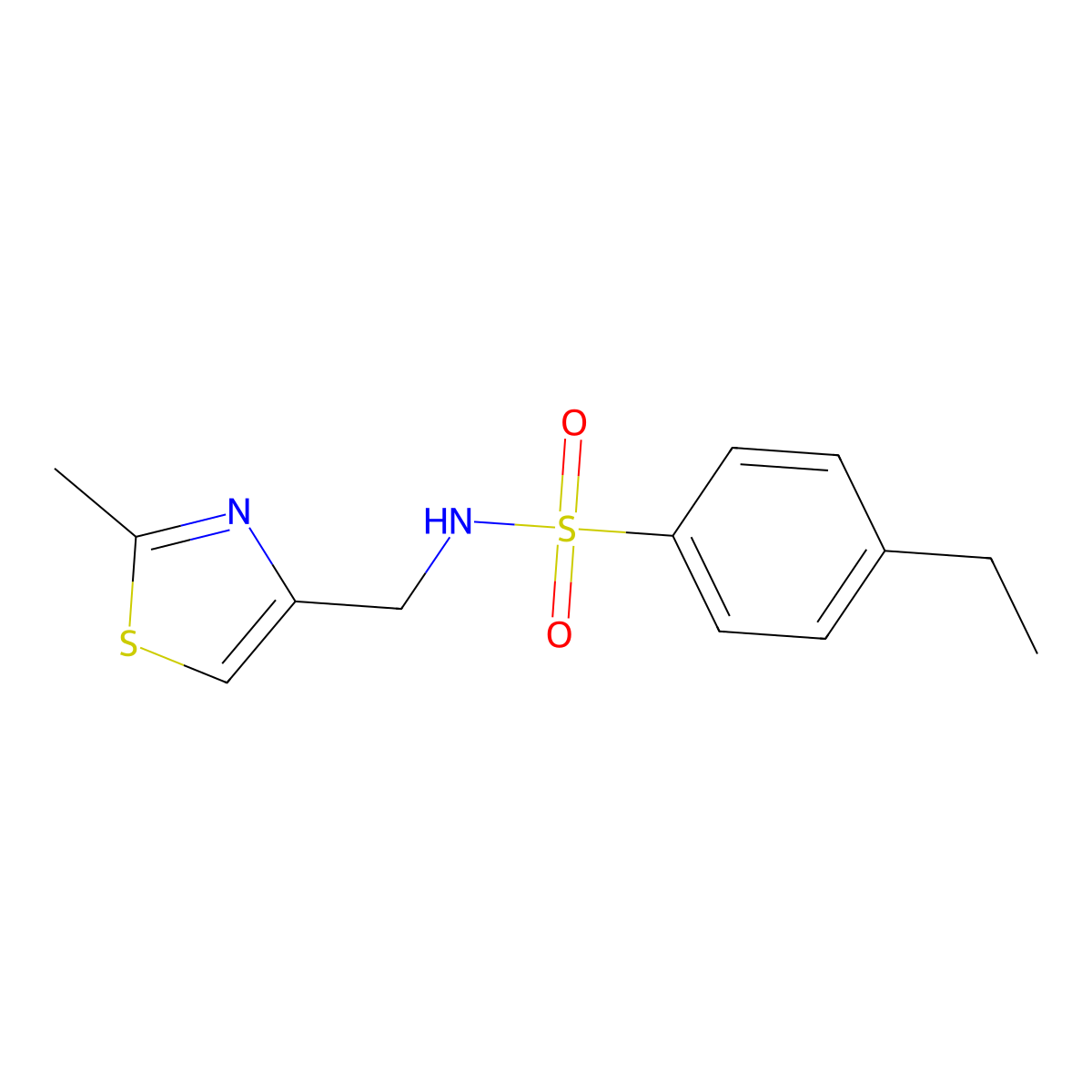 4-ethyl-N-[(2-methyl-1,3-thiazol-4-yl)methyl]benzene-1-sulfonamide molecular structure, CAS 852453-22-6