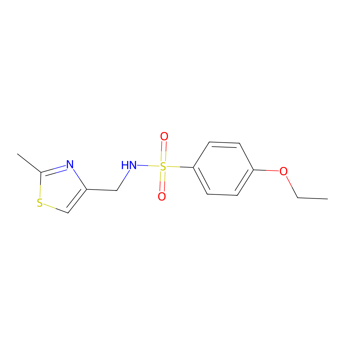 4-ethoxy-N-[(2-methyl-1,3-thiazol-4-yl)methyl]benzene-1-sulfonamide molecular structure, CAS 852453-24-8