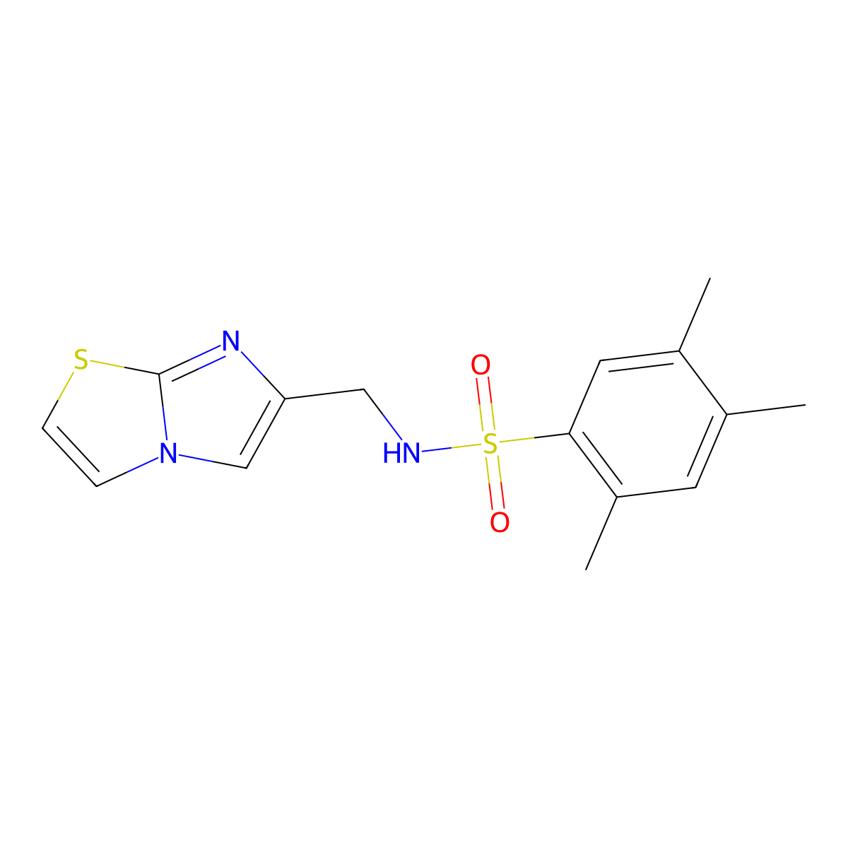 N-({imidazo[2,1-b][1,3]thiazol-6-yl}methyl)-2,4,5-trimethylbenzene-1-sulfonamide molecular structure, CAS 852453-39-5