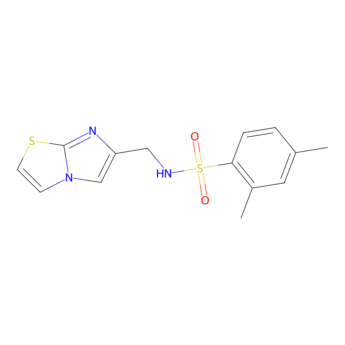 N-(imidazo[2,1-b][1,3]thiazol-6-ylmethyl)-2,4-dimethylbenzenesulfonamide molecular structure, CAS 852453-40-8