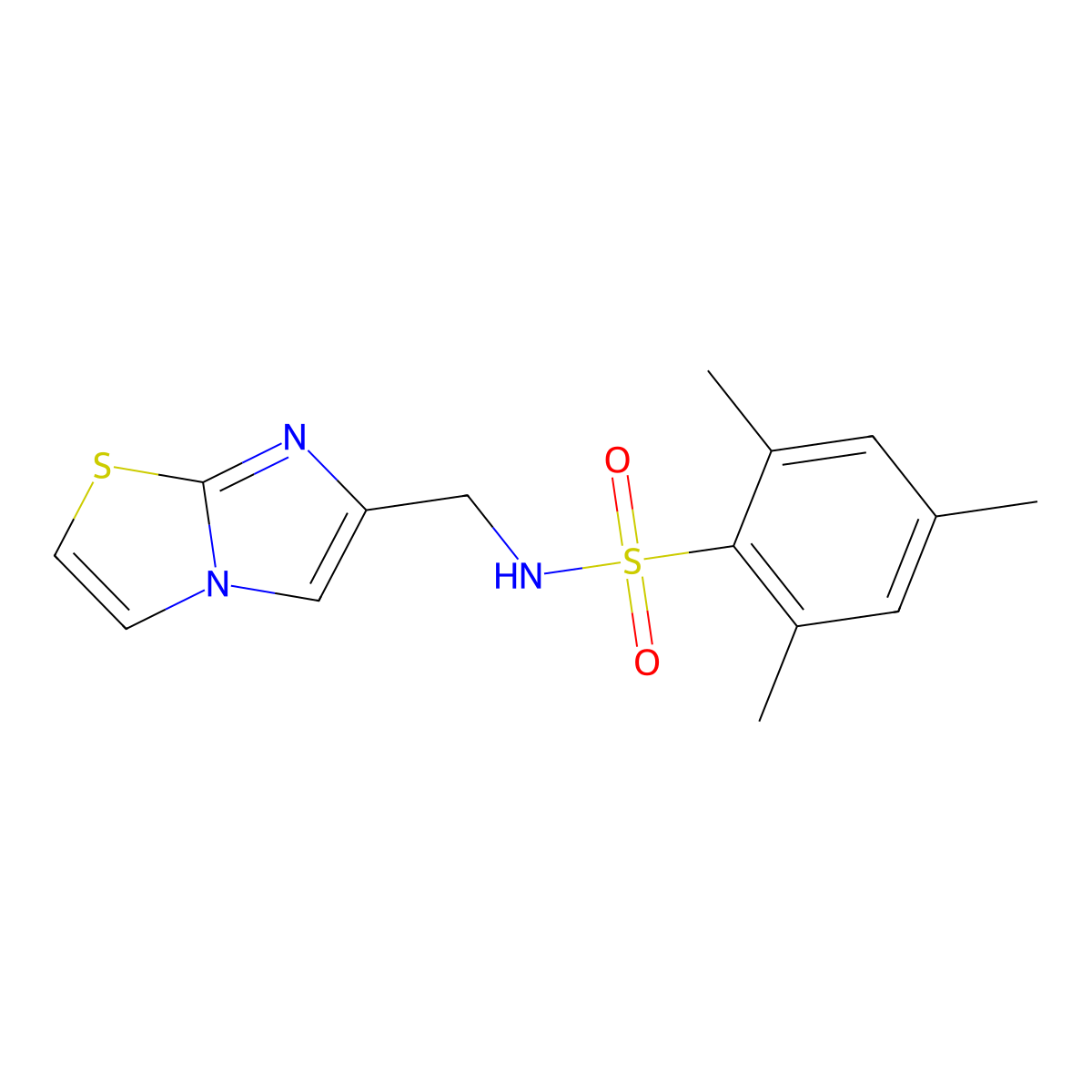 N-({imidazo[2,1-b][1,3]thiazol-6-yl}methyl)-2,4,6-trimethylbenzene-1-sulfonamide molecular structure, CAS 852453-43-1