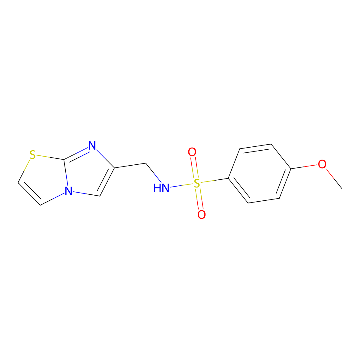 N-(imidazo[2,1-b]thiazol-6-ylmethyl)-4-methoxybenzenesulfonamide molecular structure, CAS 852453-45-3