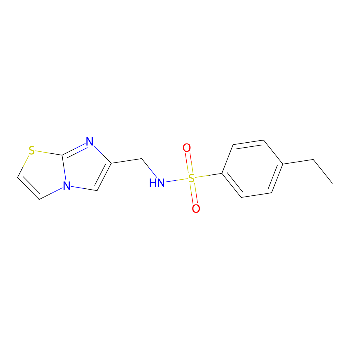 4-Ethyl-N-({imidazo[2,1-B][1,3]thiazol-6-YL}methyl)benzene-1-sulfonamide molecular structure, CAS 852453-49-7