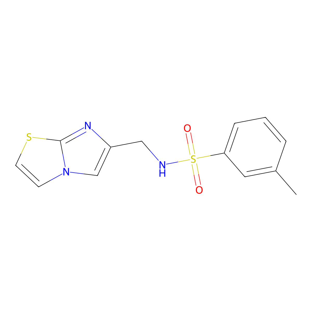 N-({imidazo[2,1-b][1,3]thiazol-6-yl}methyl)-3-methylbenzene-1-sulfonamide molecular structure, CAS 852453-50-0
