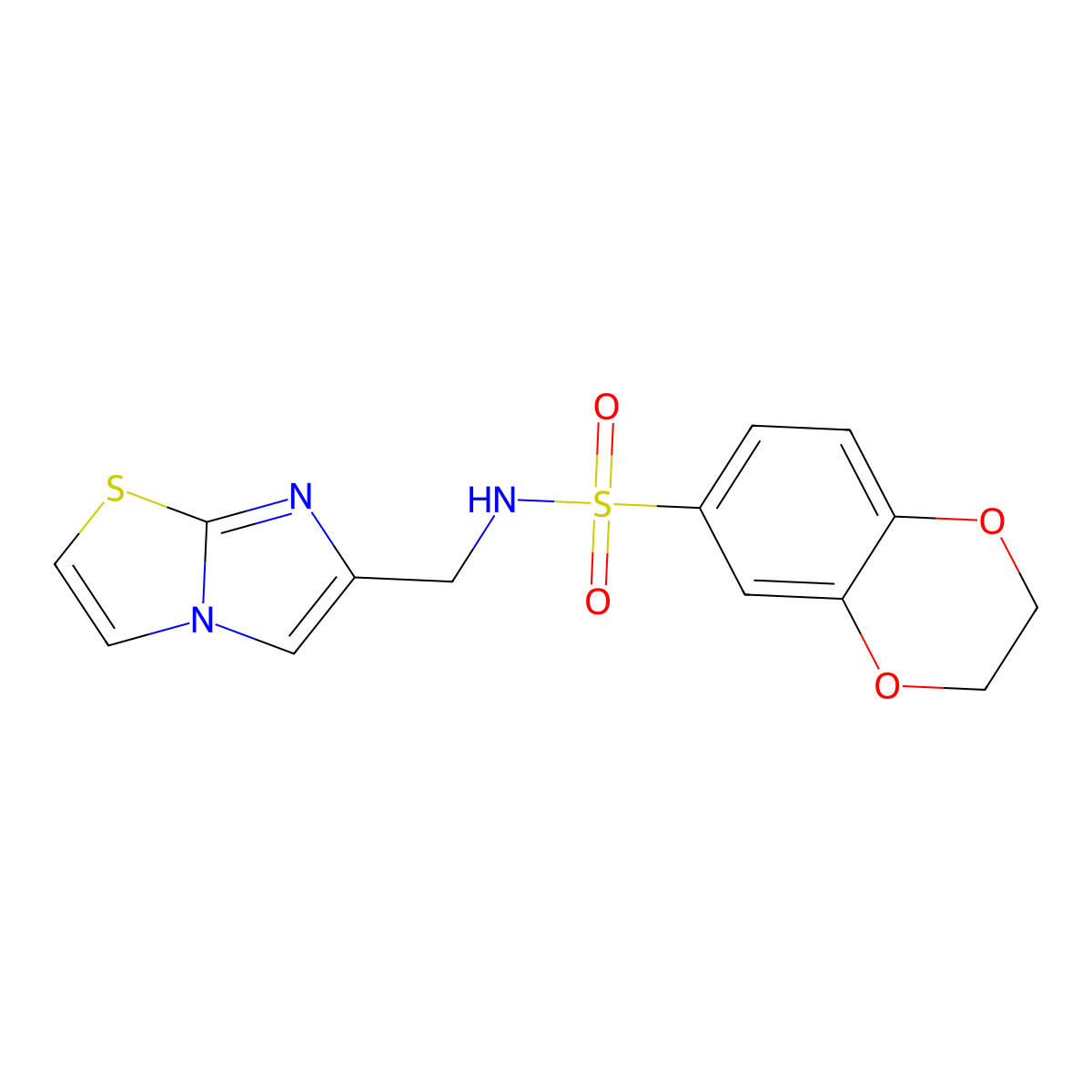 N-(imidazo[2,1-b][1,3]thiazol-6-ylmethyl)-2,3-dihydro-1,4-benzodioxine-6-sulfonamide molecular structure, CAS 852453-53-3
