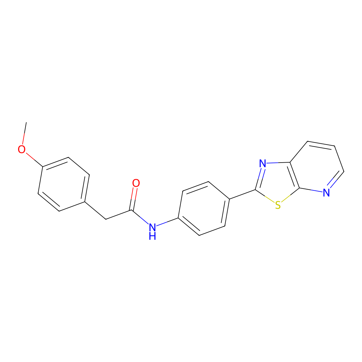 2-(4-methoxyphenyl)-N-(4-(thiazolo[5,4-b]pyridin-2-yl)phenyl)acetamide molecular structure, CAS 852453-57-7