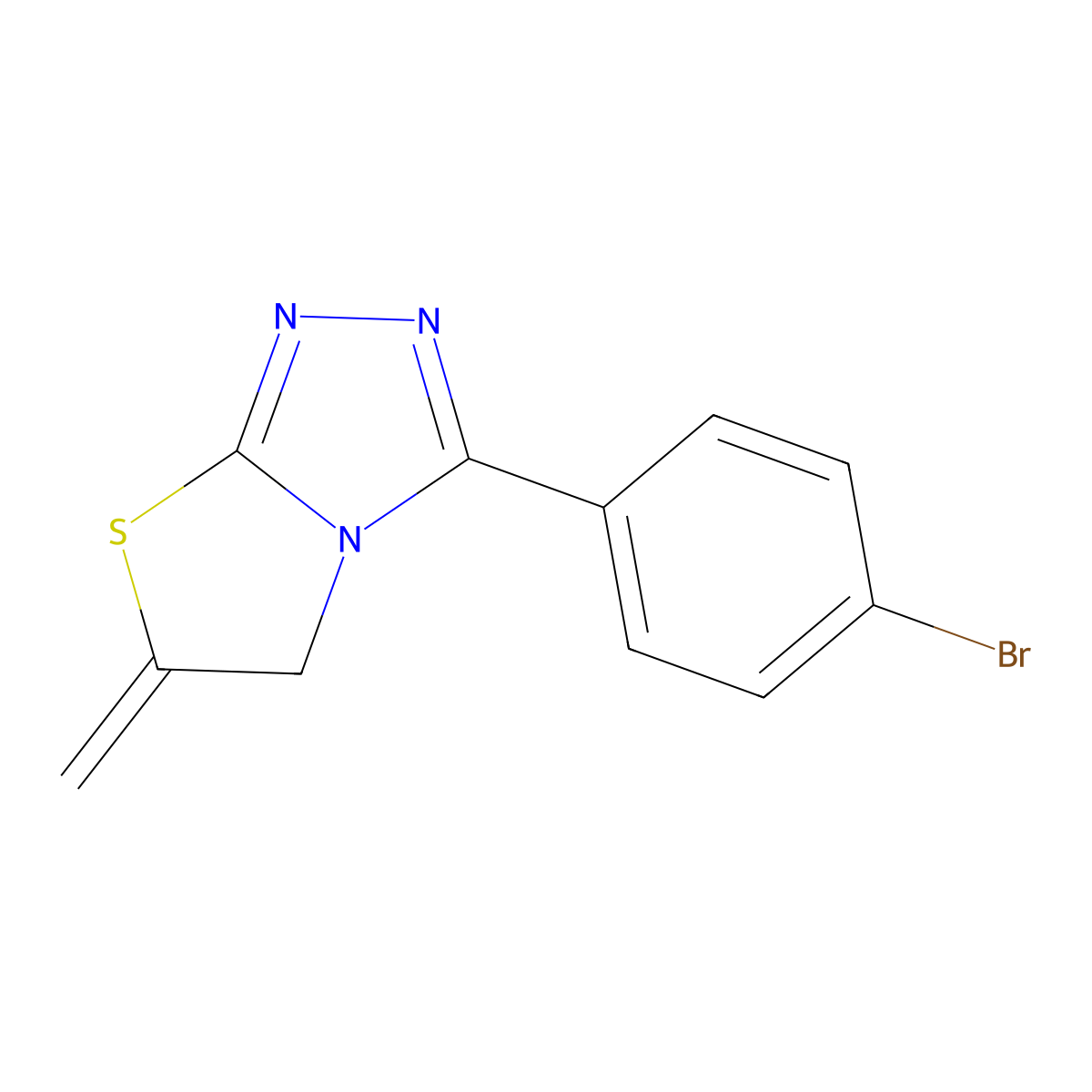 3-(4-Bromophenyl)-6-methylene-5,6-dihydrothiazolo[2,3-c][1,2,4]triazole molecular structure, CAS 852453-58-8