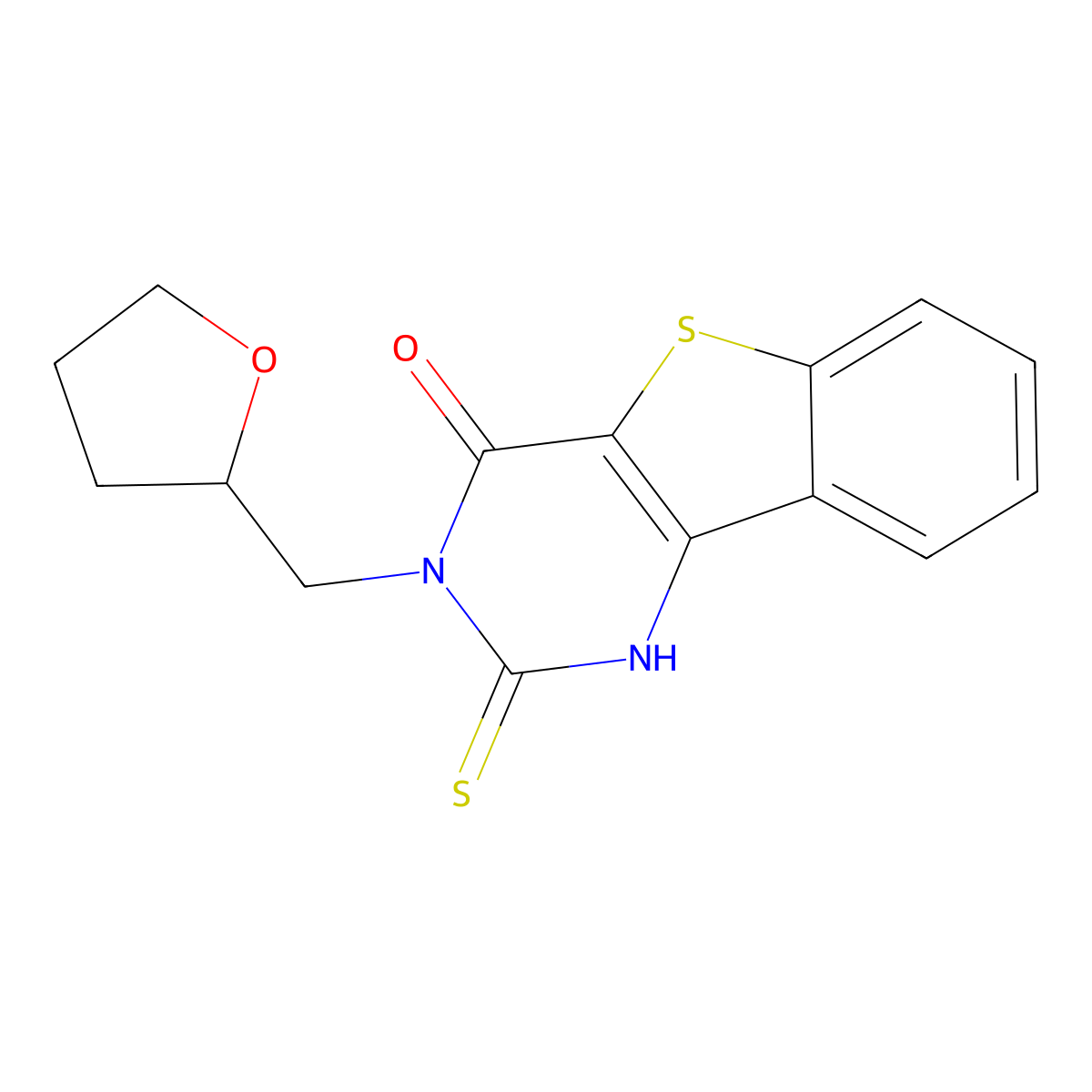 3-(oxolan-2-ylmethyl)-2-sulfanylidene-1H-[1]benzothiolo[3,2-d]pyrimidin-4-one molecular structure, CAS 852453-89-5