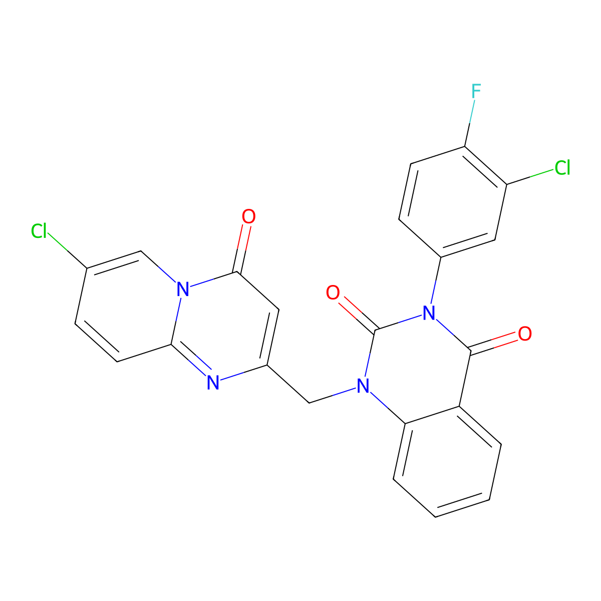 3-(3-Chloro-4-fluorophenyl)-1-[(7-chloro-4-oxopyrido[1,2-a]pyrimidin-2-yl)methyl]quinazoline-2,4-dione molecular structure, CAS 852454-24-1