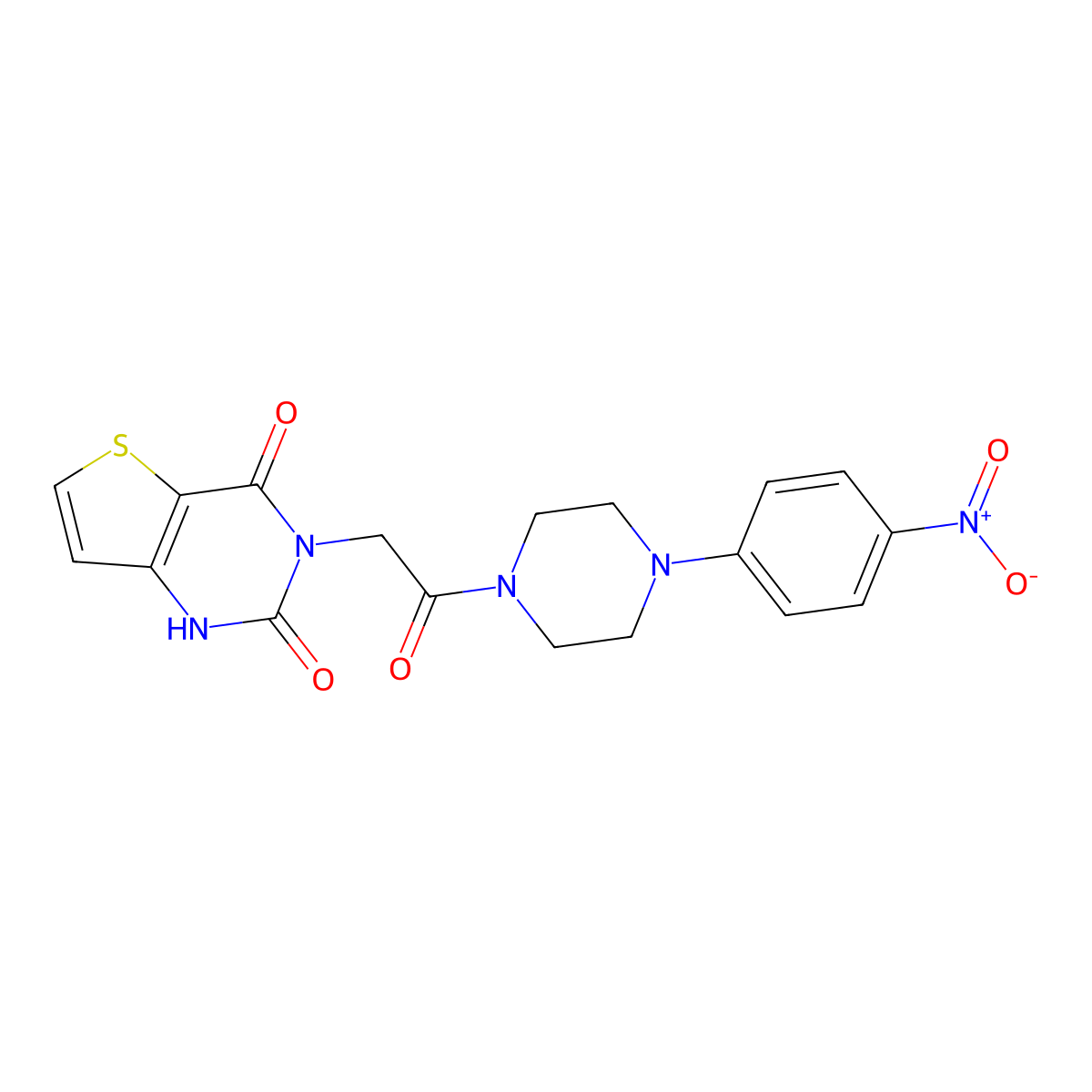 3-(2-(4-(4-nitrophenyl)piperazin-1-yl)-2-oxoethyl)thieno[3,2-d]pyrimidine-2,4(1H,3H)-dione molecular structure, CAS 852454-46-7