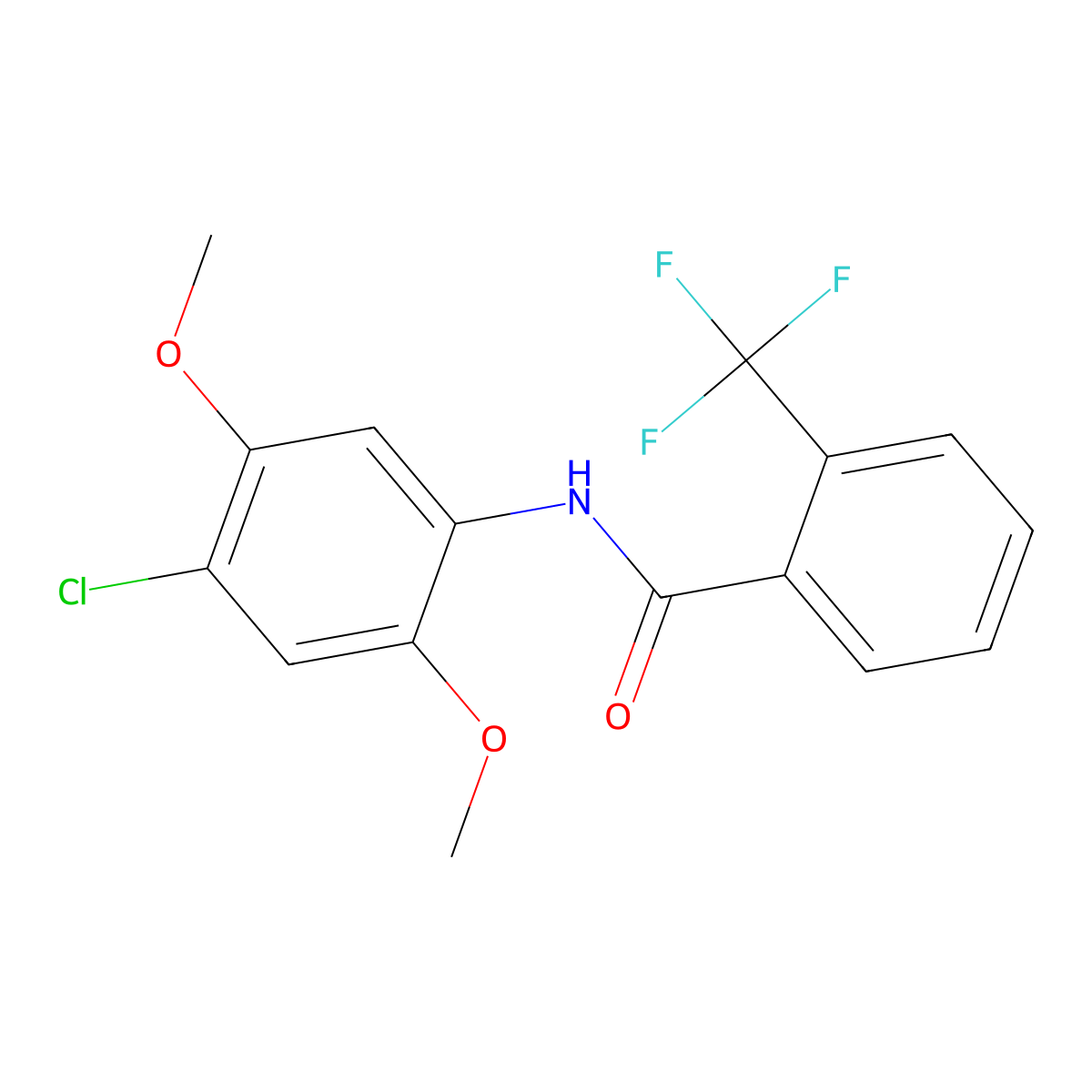 N-(4-chloro-2,5-dimethoxyphenyl)-2-(trifluoromethyl)benzamide molecular structure, CAS 852463-37-7