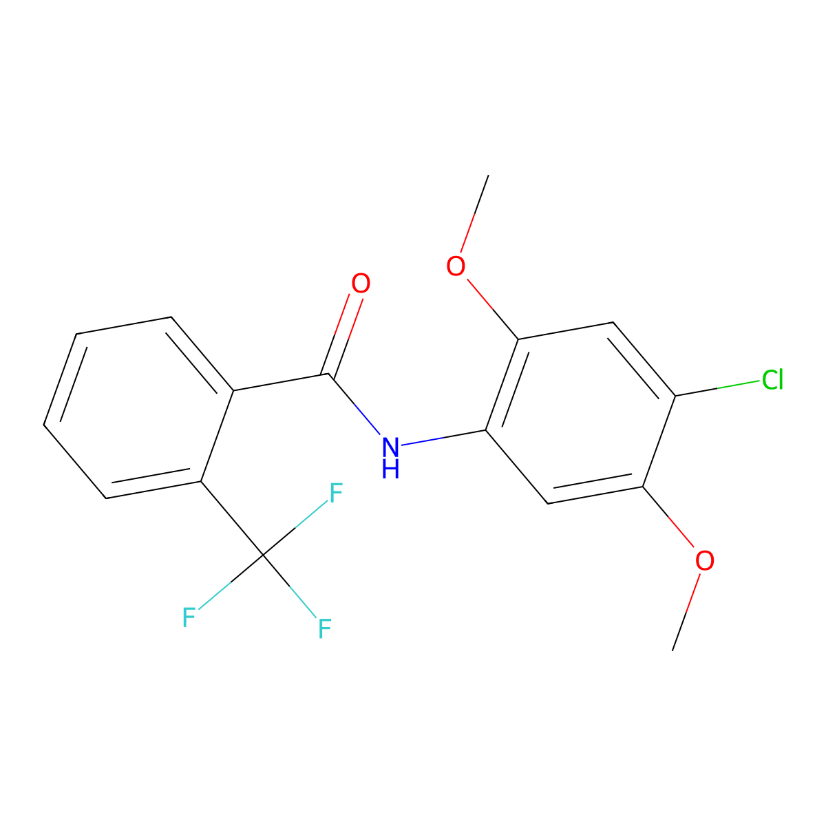 N-(4-chloro-2,5-dimethoxyphenyl)-2-(trifluoromethyl)benzamide molecular structure, CAS 852463-37-7