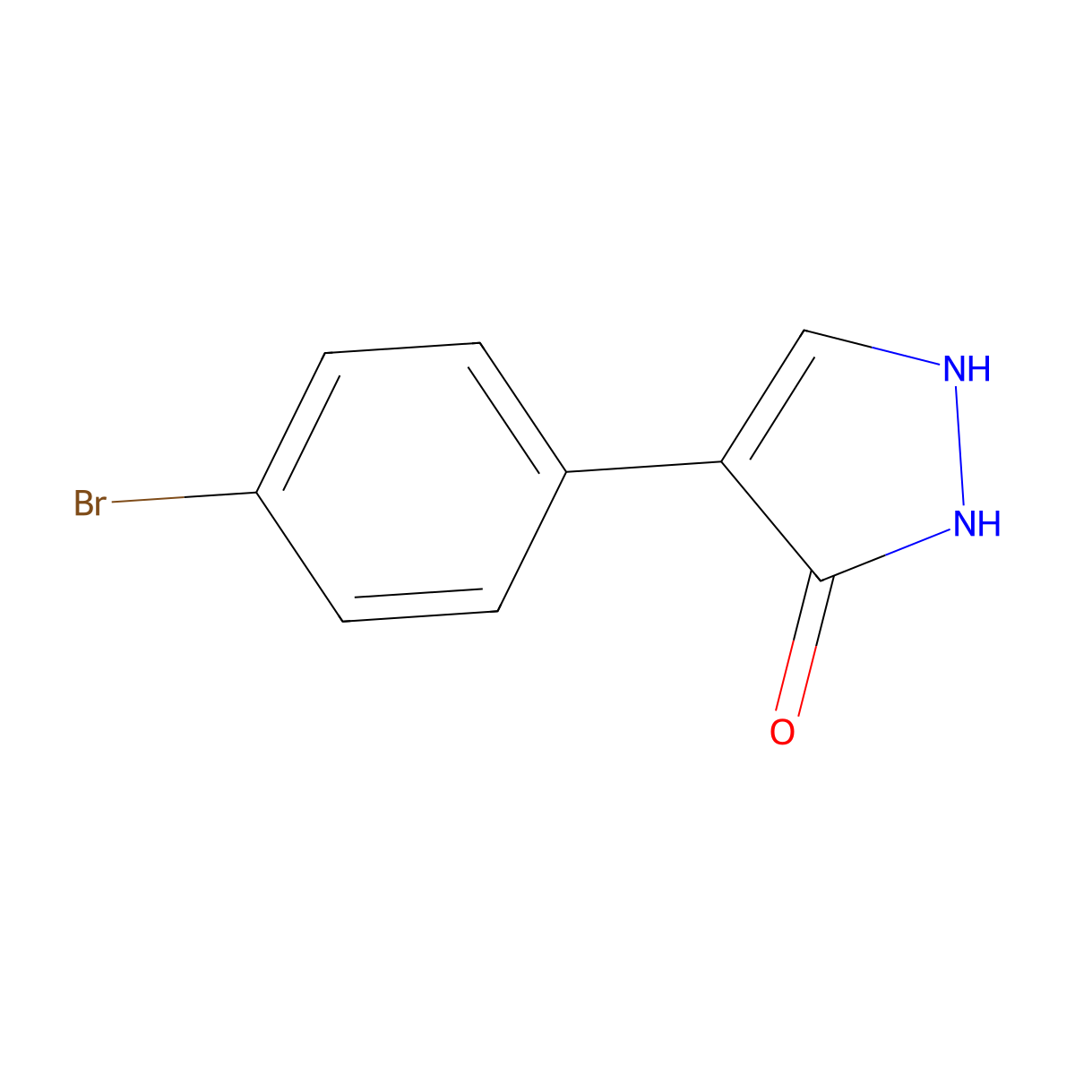 4-(4-bromophenyl)-1H-pyrazol-3-ol molecular structure, CAS 852470-93-0