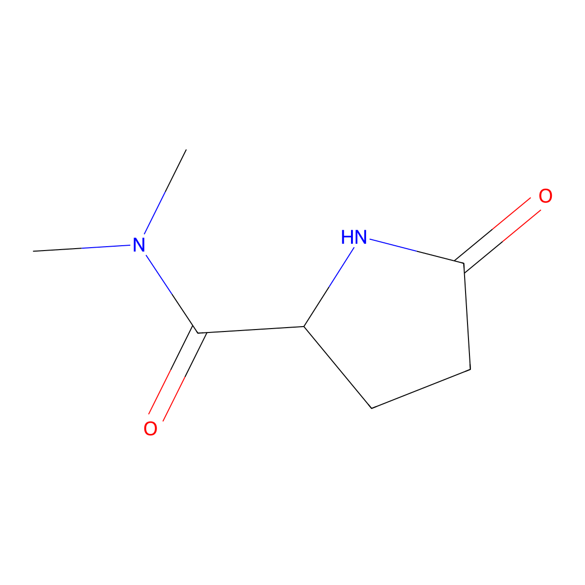 N,N-dimethyl-5-oxopyrrolidine-2-carboxamide molecular structure, CAS 85248-86-8