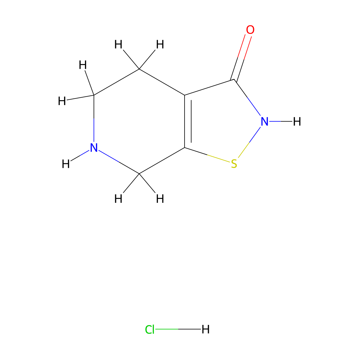 4H,5H,6H,7H-[1,2]thiazolo[5,4-c]pyridin-3-ol hydrochloride molecular structure, CAS 85250-61-9