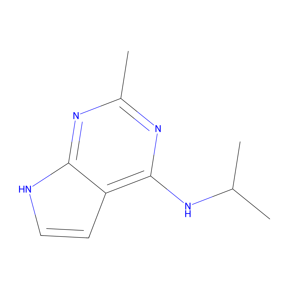 2-Methyl-N-(propan-2-YL)-7H-pyrrolo[2,3-D]pyrimidin-4-amine molecular structure, CAS 85250-97-1