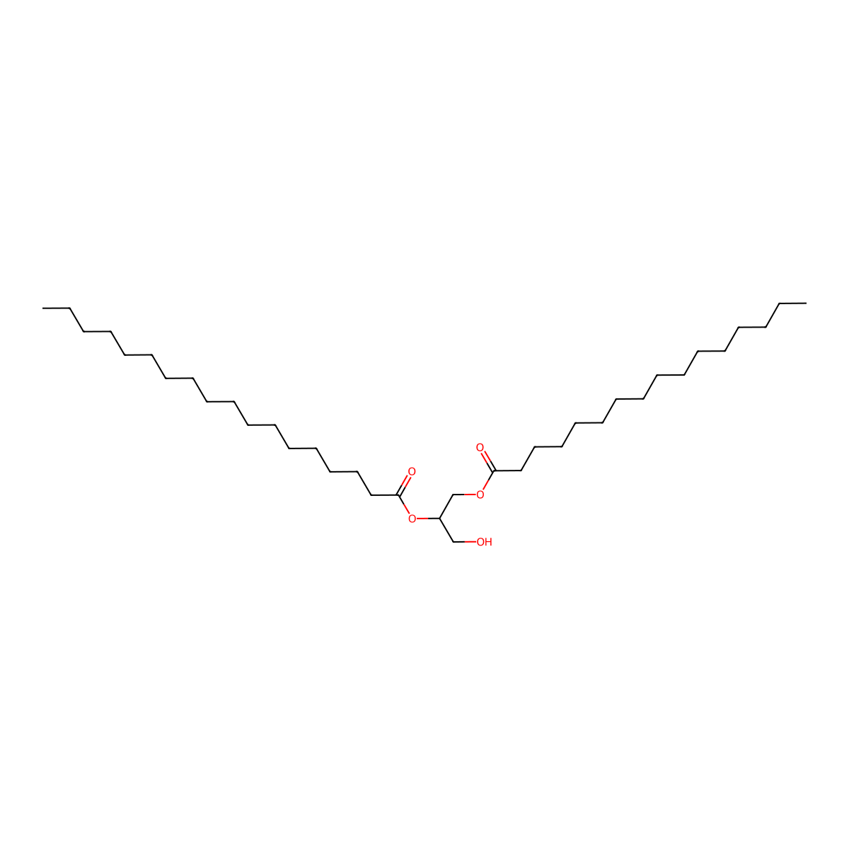 Glyceryl mono and dipalmitostearate molecular structure, CAS 85251-77-0