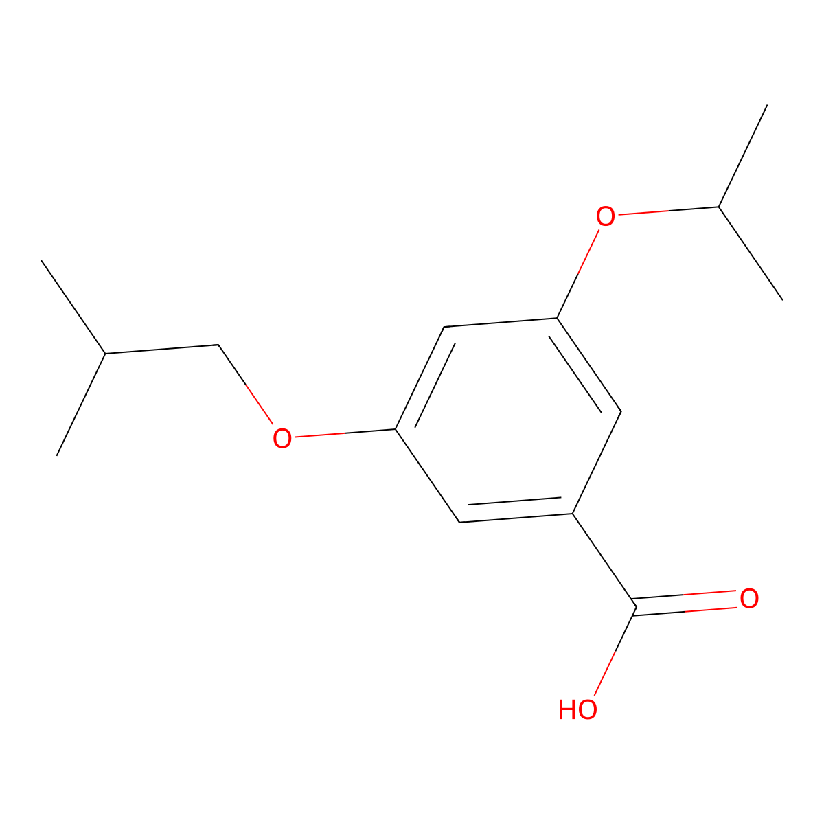 3-(2-Methylpropoxy)-5-(propan-2-yloxy)benzoic acid molecular structure, CAS 852520-45-7