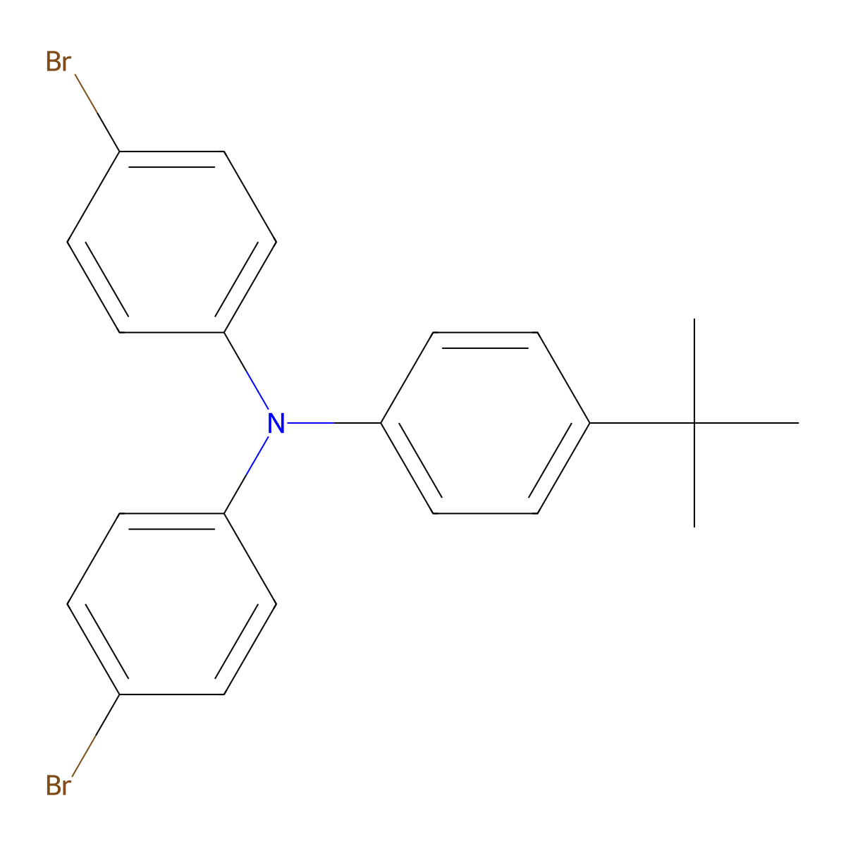 4,4'-Dibromo-4''-tert-butyltriphenylamine molecular structure, CAS 852534-22-6