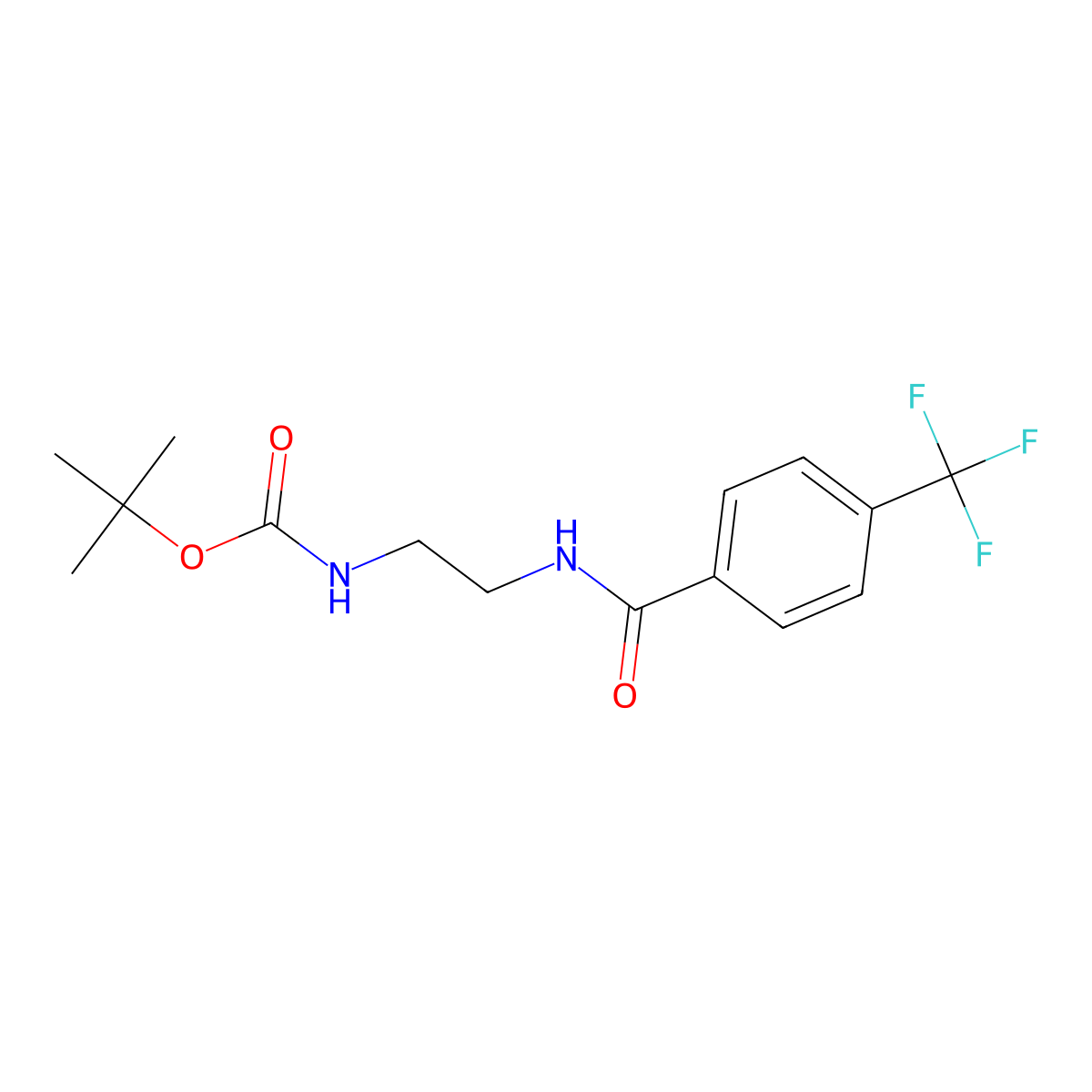 tert-Butyl (2-(4-(trifluoromethyl)benzamido)ethyl)carbamate molecular structure, CAS 852534-52-2
