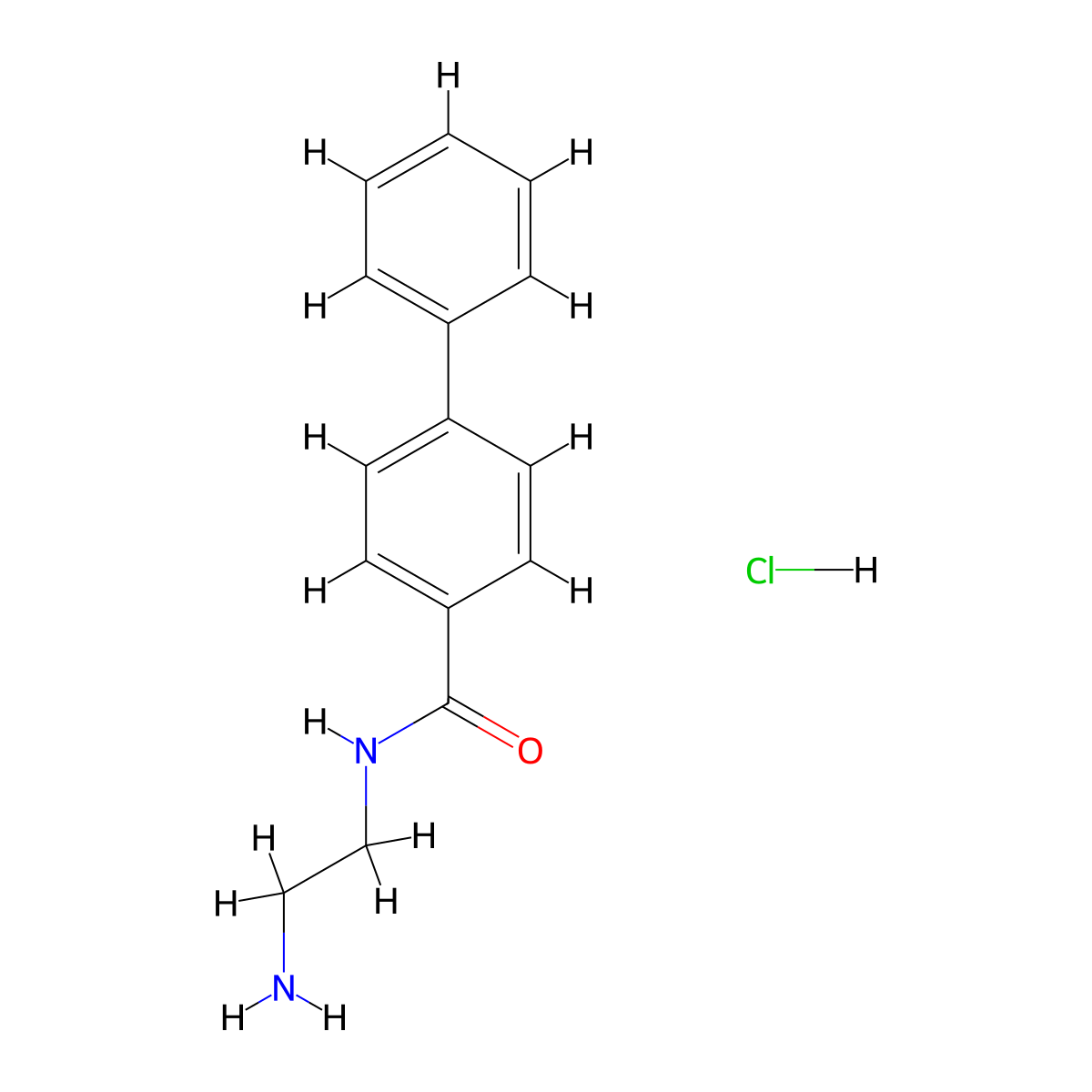 N-(2-aminoethyl)-[1,1'-biphenyl]-4-carboxamidehydrochloride molecular structure, CAS 852534-57-7