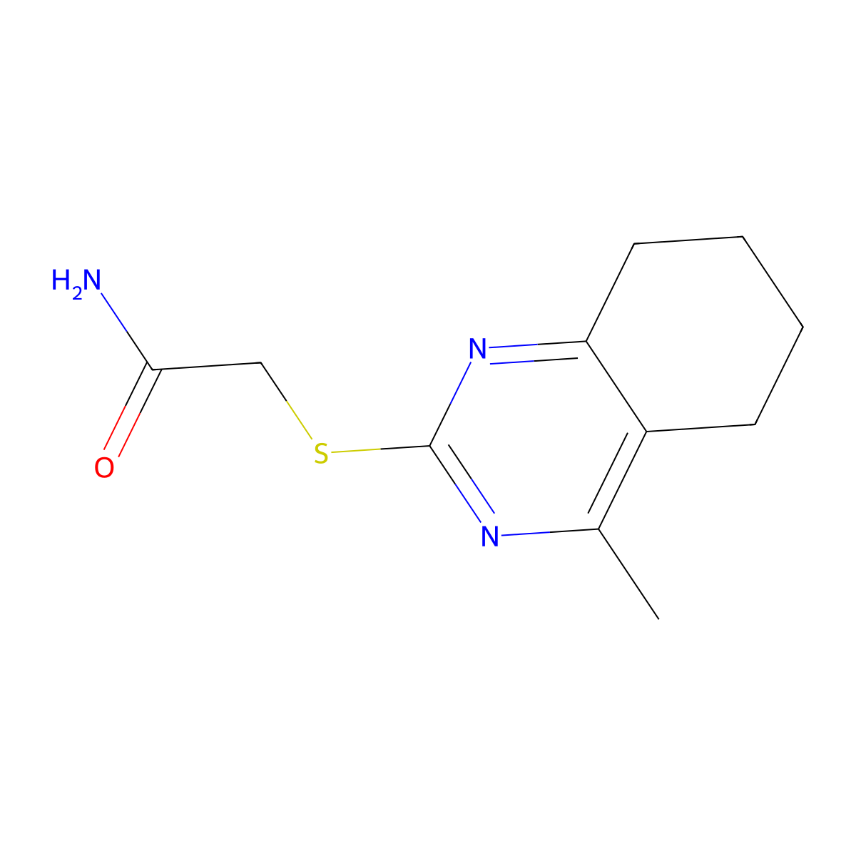 2-[(4-Methyl-5,6,7,8-tetrahydroquinazolin-2-yl)sulfanyl]acetamide molecular structure, CAS 852537-89-4