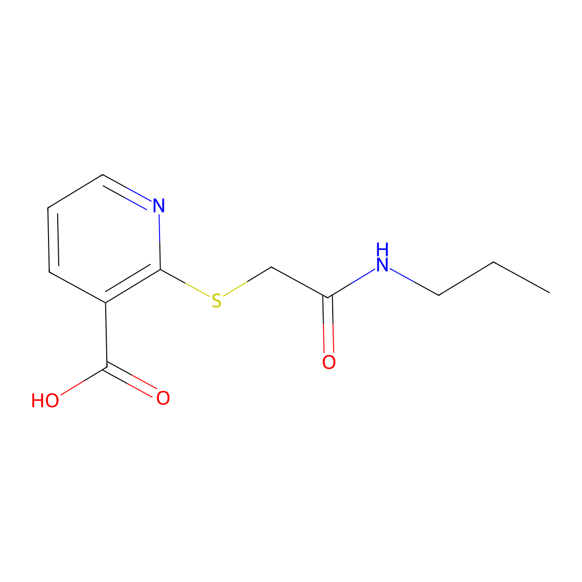 2-{[(Propylcarbamoyl)methyl]sulfanyl}pyridine-3-carboxylic acid molecular structure, CAS 852537-91-8