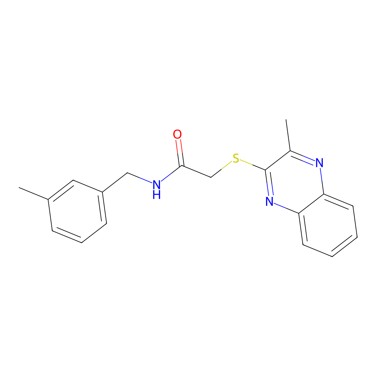 N-(3-methylbenzyl)-2-[(3-methylquinoxalin-2-yl)sulfanyl]acetamide molecular structure, CAS 852538-37-5